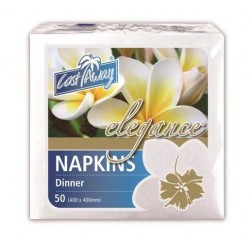 ELEGANCE DINNER NAPKIN WHITE 50S