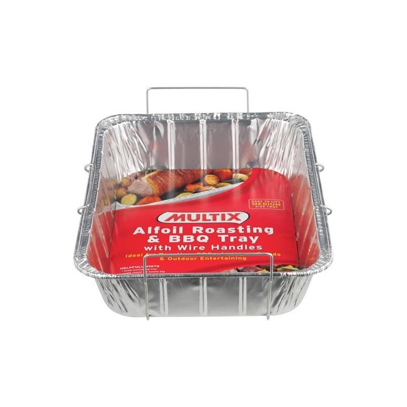 ALFOIL ROASTING AND BBQ TRAY WITH WIRE HANDLES...