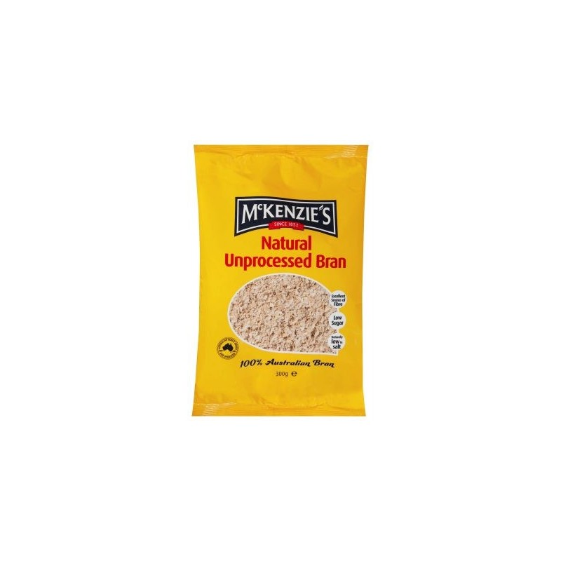 MCKENZIE'S NATURAL UNPROCESSED BRAN 300GM MCKENZIE'S NATURAL UNPROCESSED BRAN 300GM