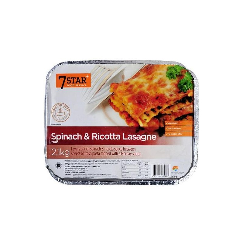 SPINACH AND RICOTTA LASAGNE 2.1KG