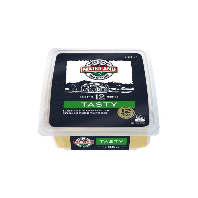 TASTY NATURAL CHEESE SLICES 210GM