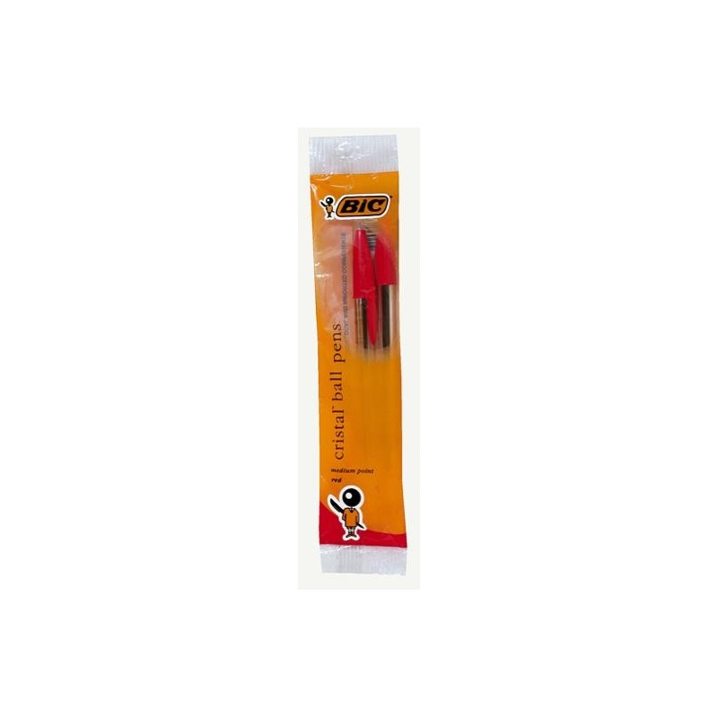 CRISTAL PEN RED POUCH 2PK