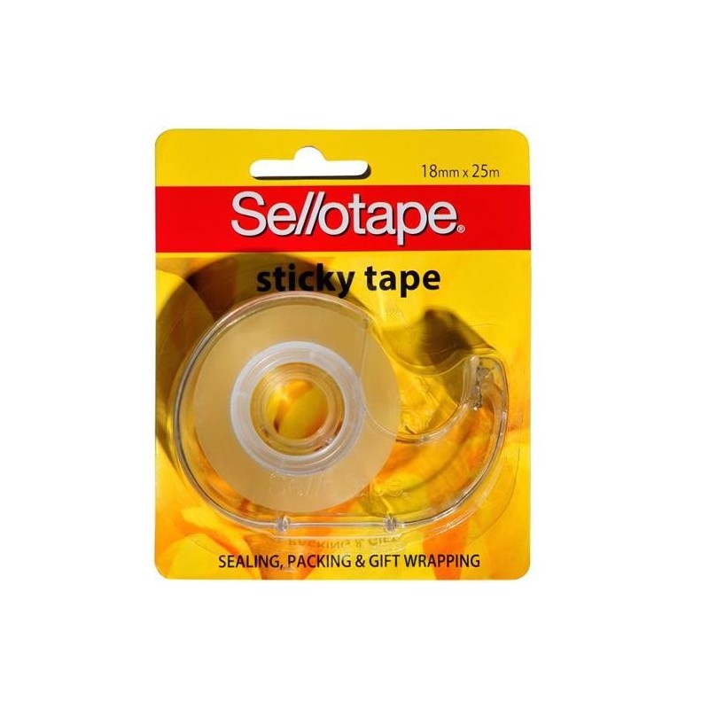 STICKY TAPE WITH DISPENSER 18MM X 25M 1EA