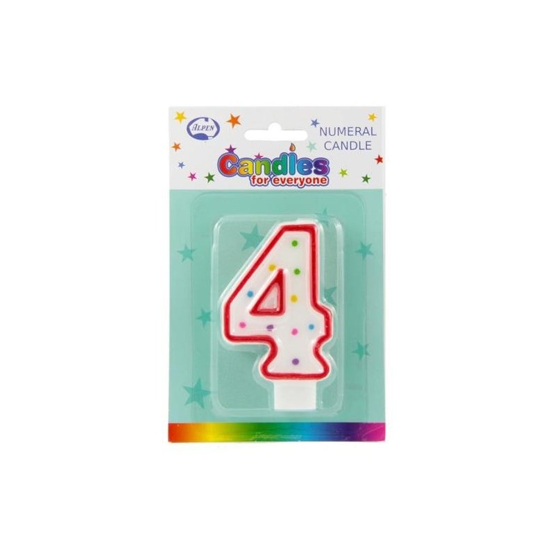 NUMERAL 4 CANDLES 1PK
