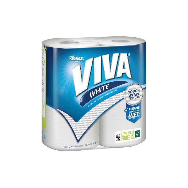 PAPER TOWEL WHITE 6 SHEETS 2PK