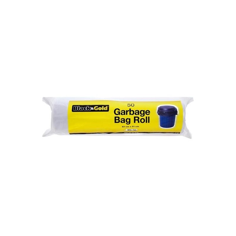 GARBAGE BAGS ROLL 63CM X 91 CMS WITH TIES 50S
