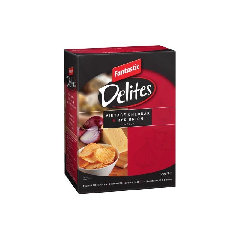 DELITES VINTAGE CHEDDAR and RED ONION 100GM