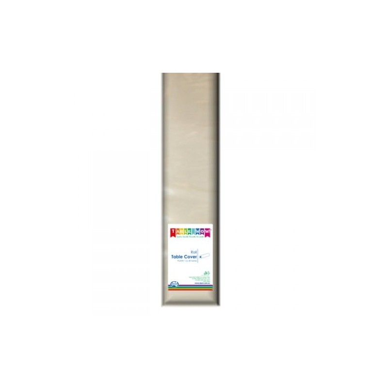 IVORY PLASTIC TABLE COVER ROLL 1EA