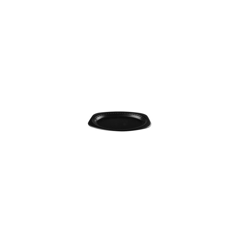 OVAL BLACK FOAM LAMINATED PLASTIC PLATE 230MM 125S