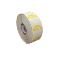 TUESDAY 24MM ROUND REMOVABLE LABELS 1000'S