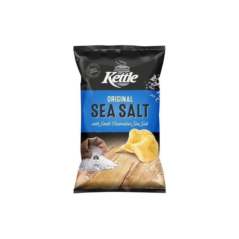SEA SALT NATURAL POTATO CHIPS 185GM