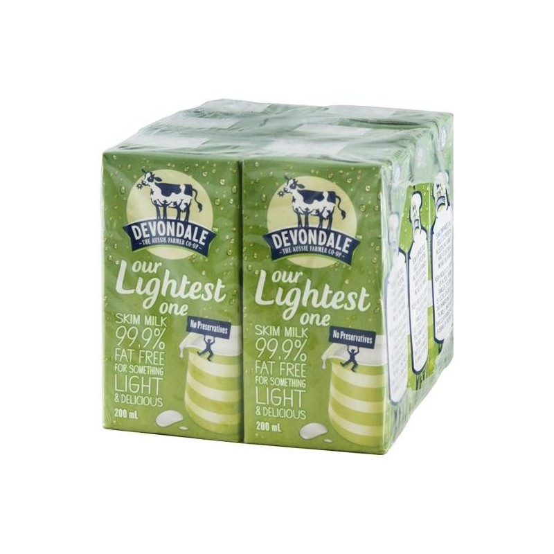OUR LIGHTEST ONE SKIM MILK UHT 6x200ML