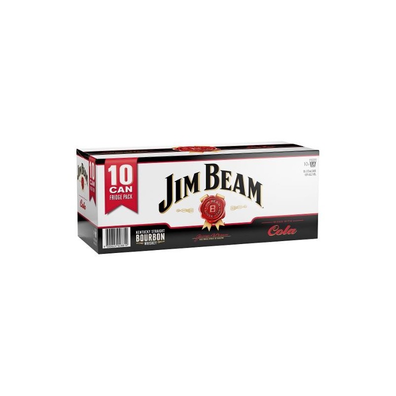 JIM BEAN AND COLA FRIDGE 10PK 30X375ML