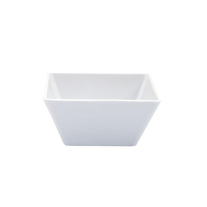 MELAMINE BOWL SQUARE WHITE 180X85 1EA