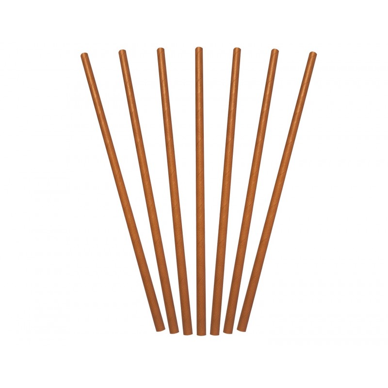 PAPER REGULAR STRAWS BROWN 250S