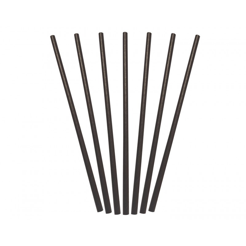 PAPER REGULAR STRAWS BLACK 250S
