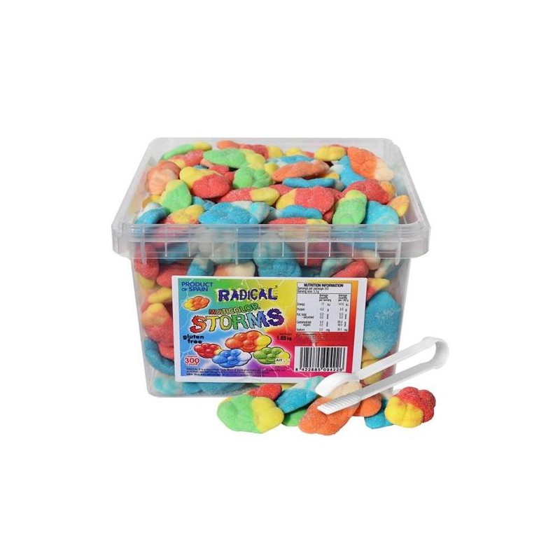 GLUTEN FREE MULTICOLOUR STORMS LOLLIES 1.65KG (300 PIECES)