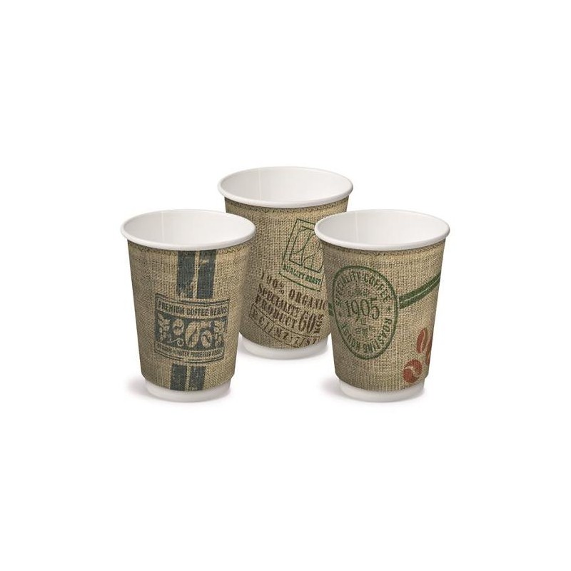 CUPS DOUBLE WALL PAPER HOT PRINT 355ML 12OZ 25S