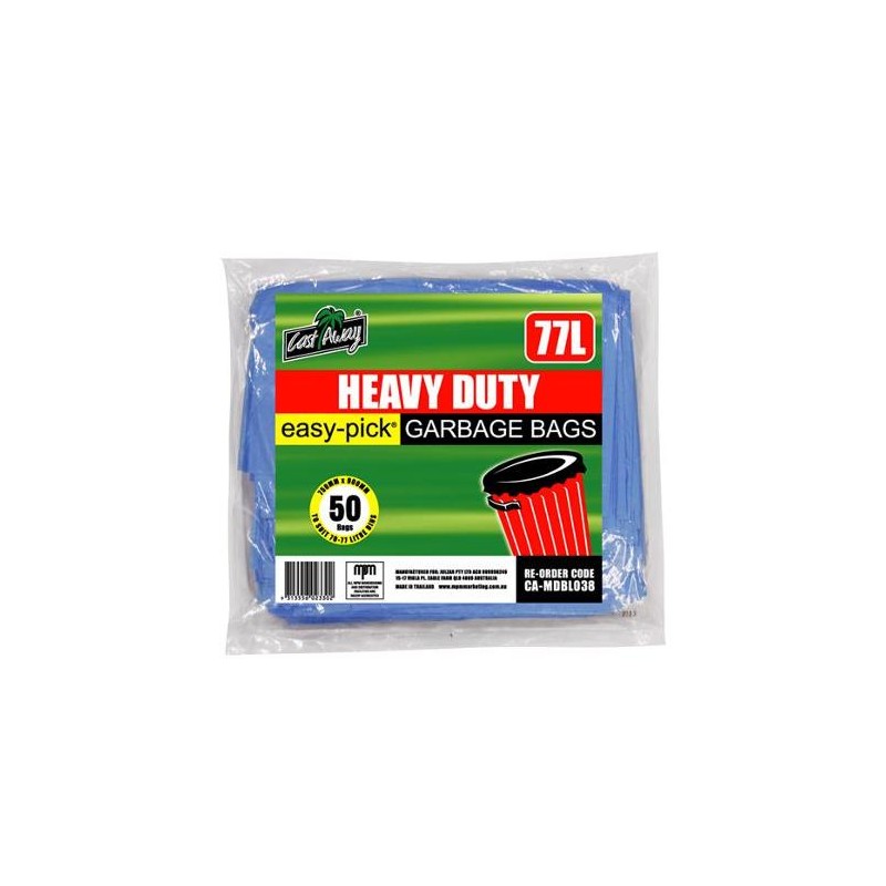 HEAVY DUTY BLUE GARBAGE BAGS 77LT 50S