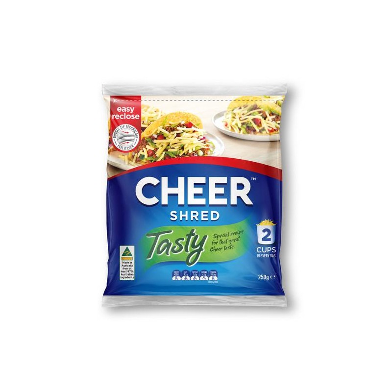 SHREDDED TASTY CHEESE 250GM