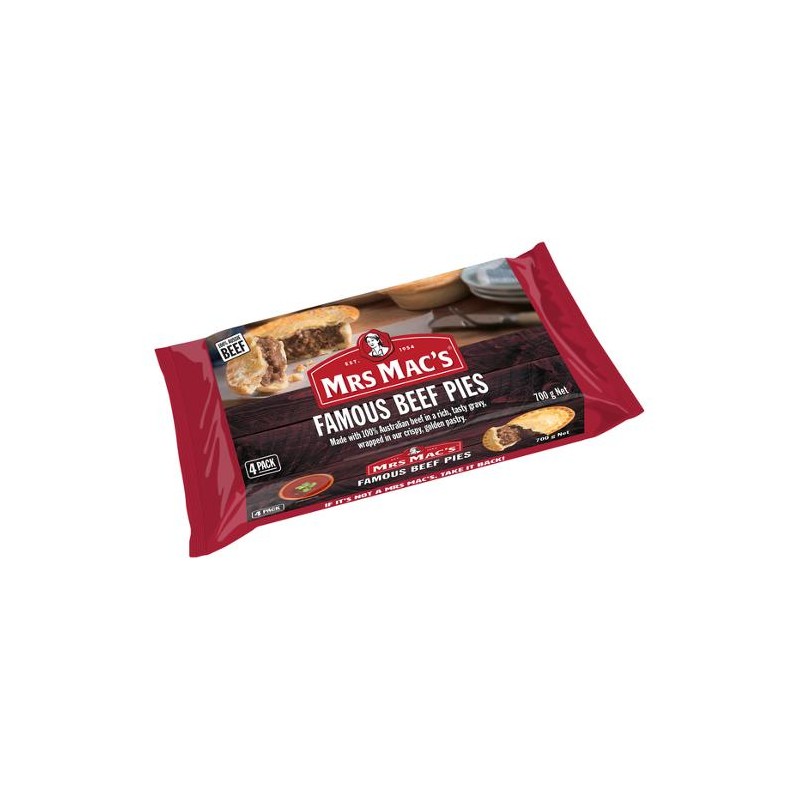 BEEF PIE 4PK 700GM