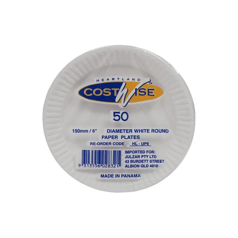 UNCOATED PAPER PLATES 150MM 50'S