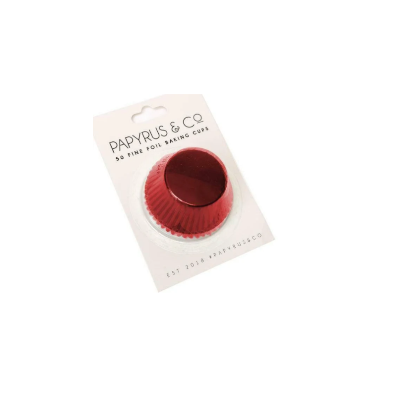 RED FOIL BAKING PATTY PANS 44MM 50PK