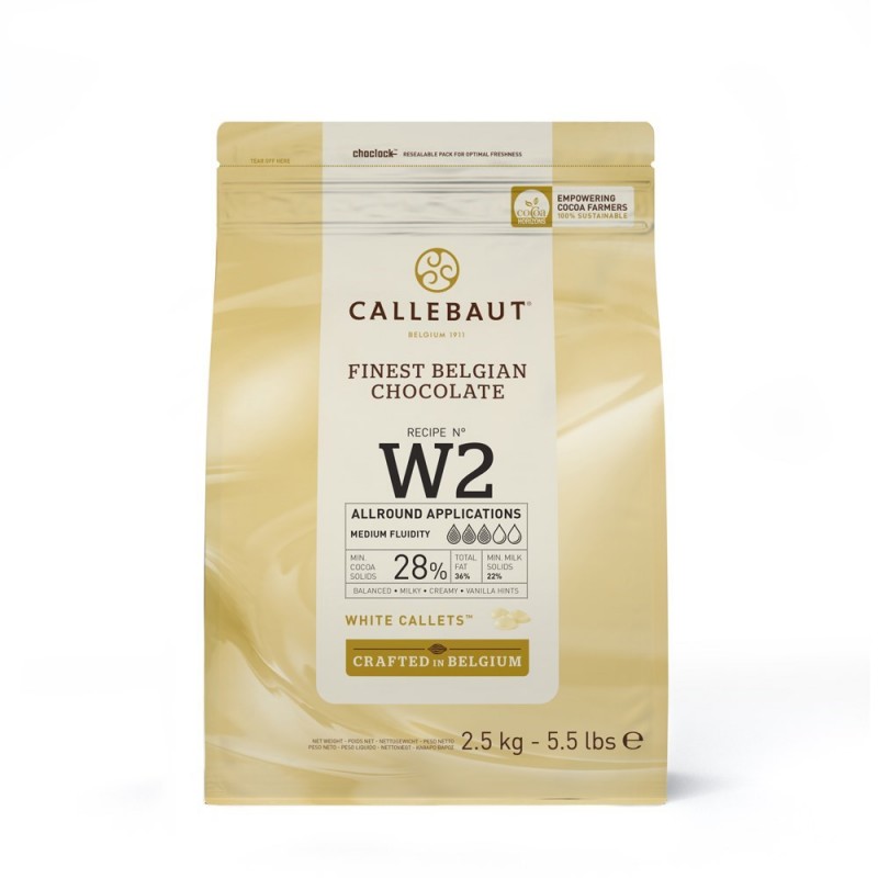 CHOCOLATE CALLETS WHITE COUVETURE 2.5KG (order in advance)