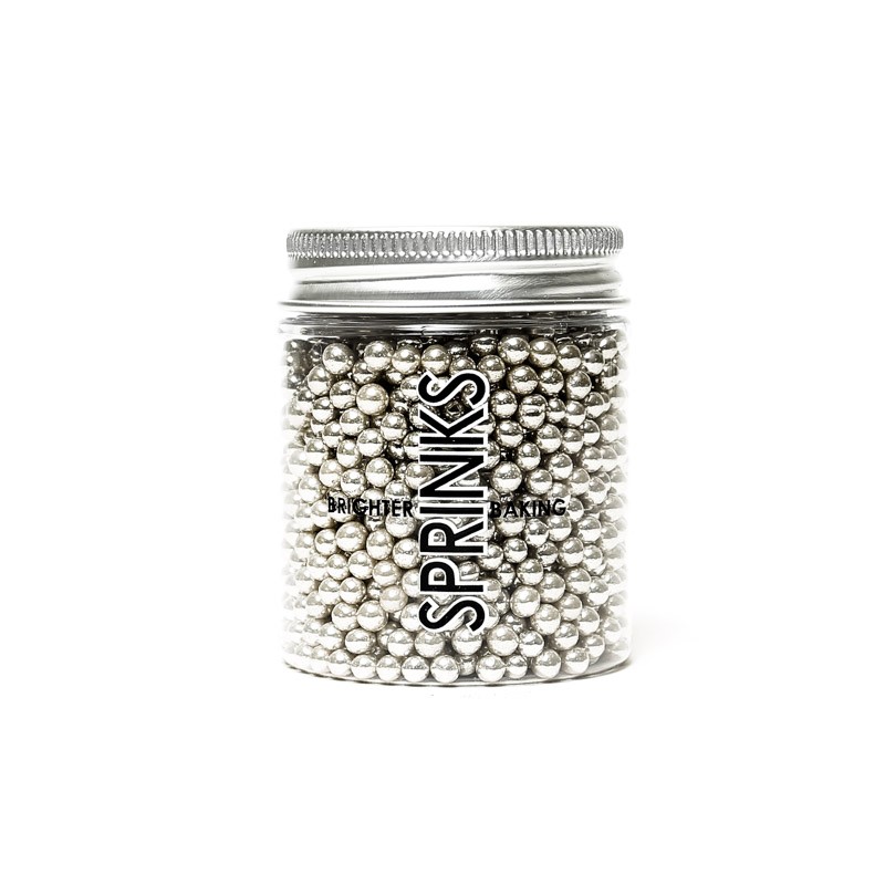 SILVER CACHOUS 4MM SPRINKLES 85GM