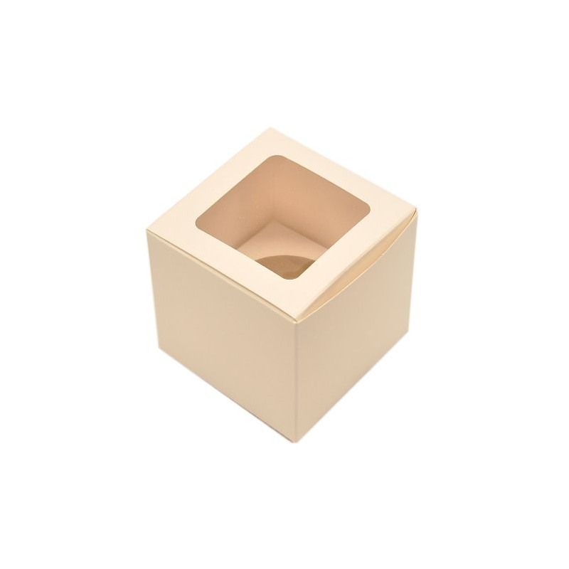 WHITE CUPCAKE BOX WITH PVC WINDOW 1PCE (HOLDS 1 CUPCAKE)