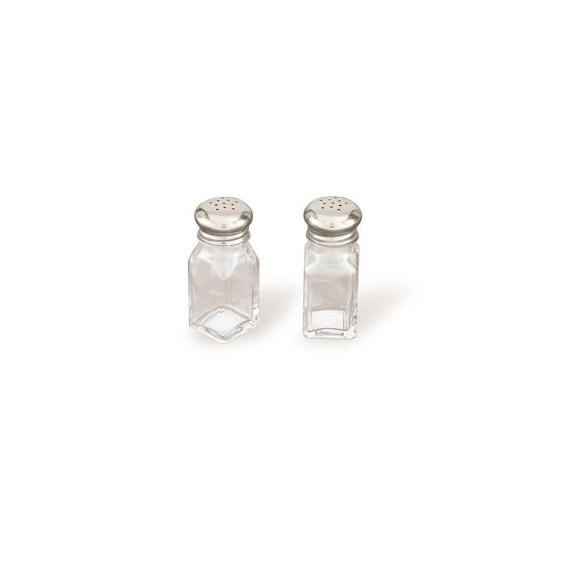 SQUARE GLASS SALT AND PEPPER SHAKER 1EA