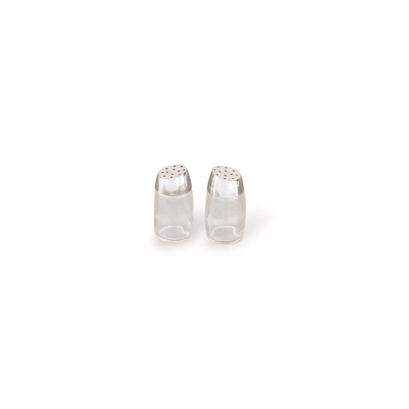 ROUND GLASS SALT AND PEPPER SHAKER EMPTY 1EA