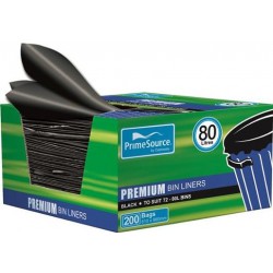 GARBAGE BAGS HEAVY DUTY EASY-PICK BLACK 72-8L 200S