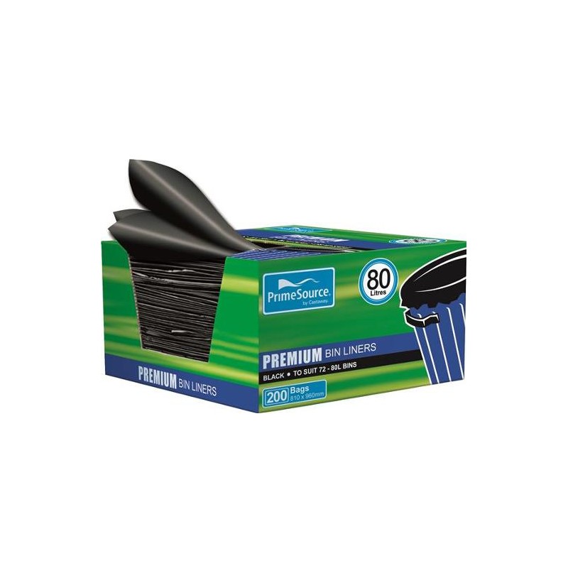 GARBAGE BAGS HEAVY DUTY EASY-PICK BLACK 72-8L 200S
