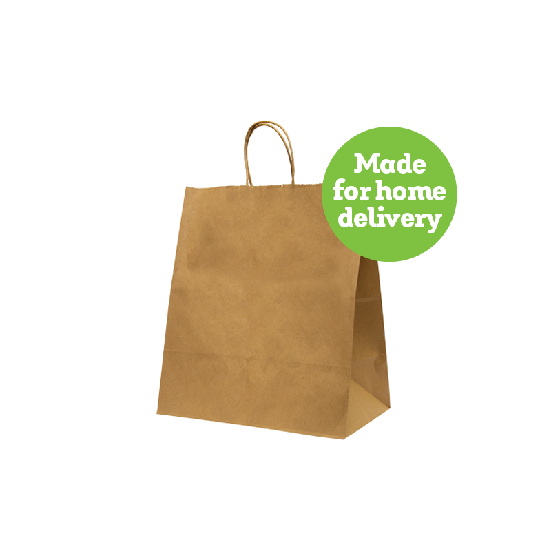 80MM MEDIUM BROWN PAPER CARRY BAG WITH TWISTED HANDLES 25S