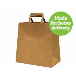 LARGE BROWN PAPER CARRY BAG WITH FLAT HANDLES 25S