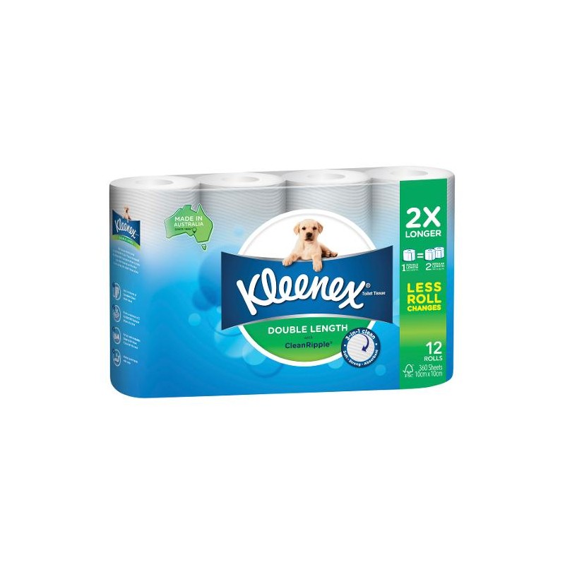 DOUBLE LENGTH TOILET ROLL 12PK