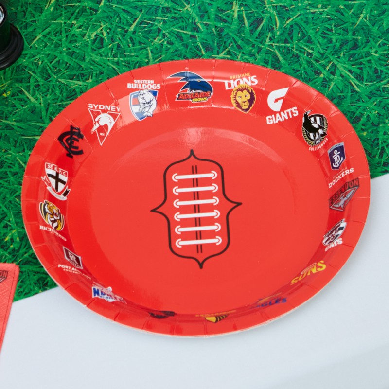AFL FOOTY PAPER PLATES 26CM 25PK