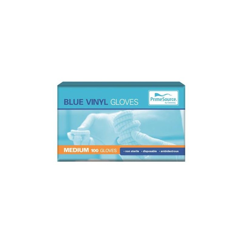 VINYL BLUE GLOVES MEDIUM BLUE 100S