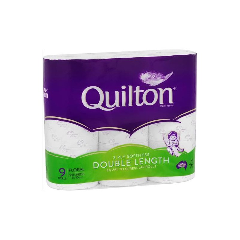 FLORAL DOUBLE LENGTH TOILET TISSUE 3PLY 9PK