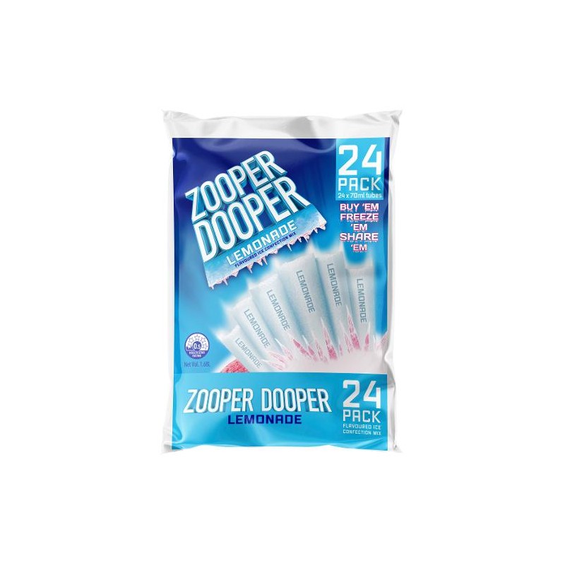 ZOOPER DOOPER WATER ICE LEMONADE 24X70ML