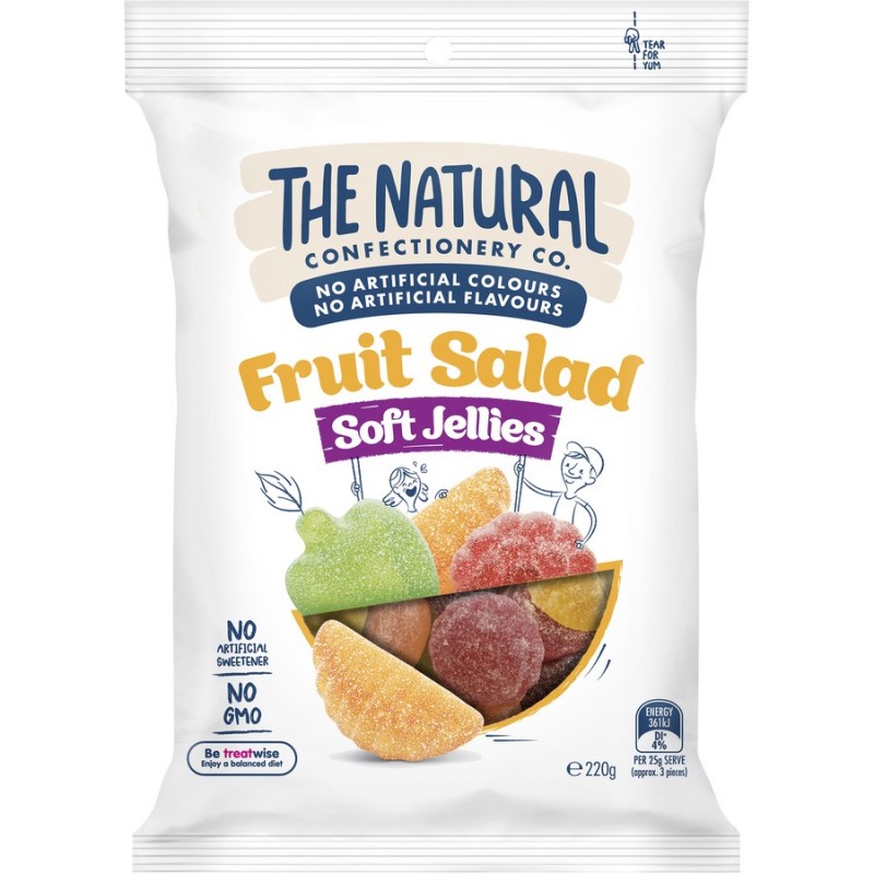 FRUIT SALAD SOFT JELLIES LOLLIES 220GM
