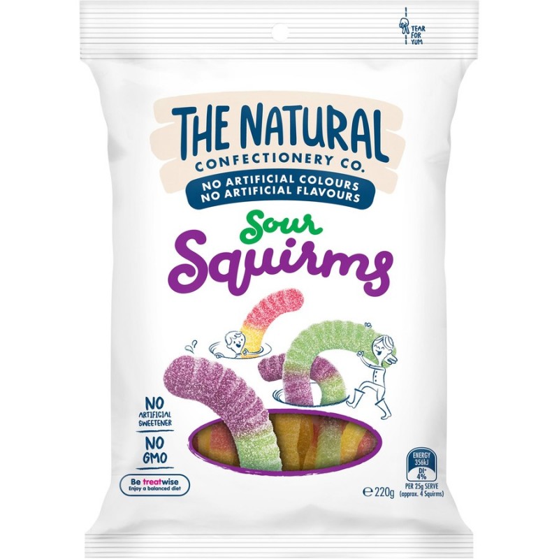 SOUR SQUIRMS LOLLIES 220GM