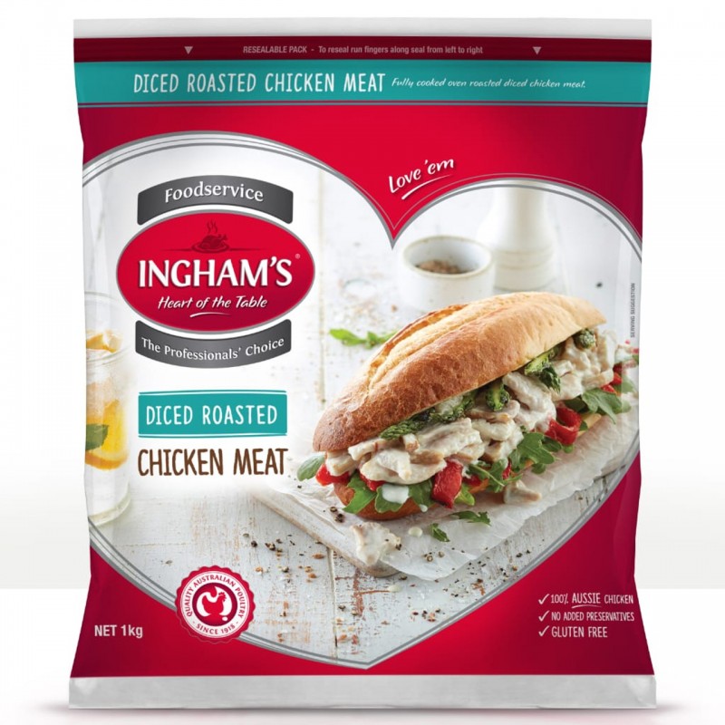 ROAST DICED CHICKEN MEAT FREE FLOW 1KG