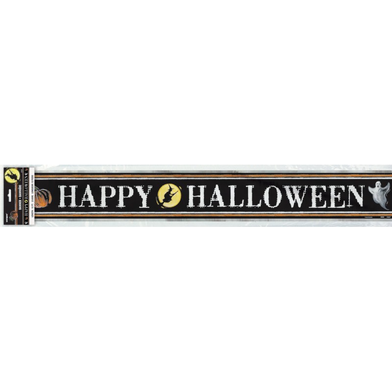 DECORATION HAPPY HALLOWEEN FOIL BANNER 3.65M