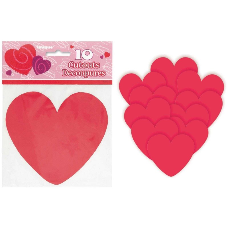 MINI HEART PAPER CUT OUTS FOR CRAFT 10PK
