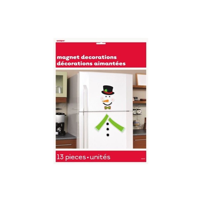 CHRISTMAS FRIDGE MAGNETS SNOW MAN 13PCE