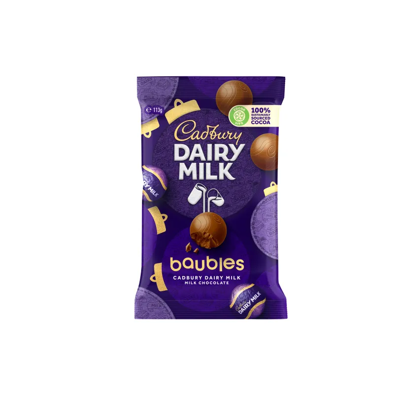 CHRISTMAS CHOCOLATE BAUBLES DAIRYMILK 112GM