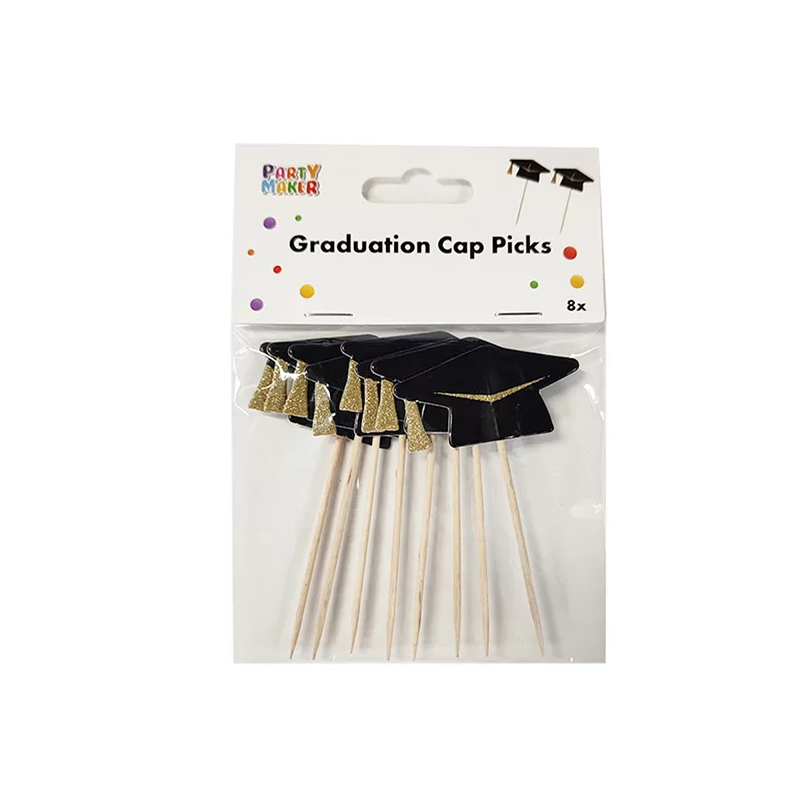 GRADUATION CAP PICKS 8PK