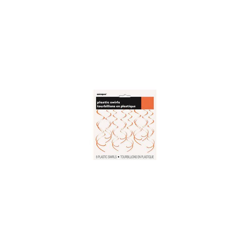 DECORATION ORANGE SWIRLS 8PK